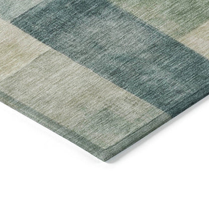 LOOMLAN Rugs Zenia Blue Washable Indoor-Outdoor Rug