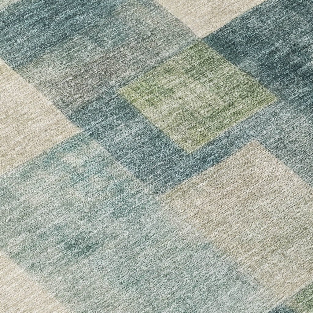 LOOMLAN Rugs Zenia Blue Washable Indoor-Outdoor Rug