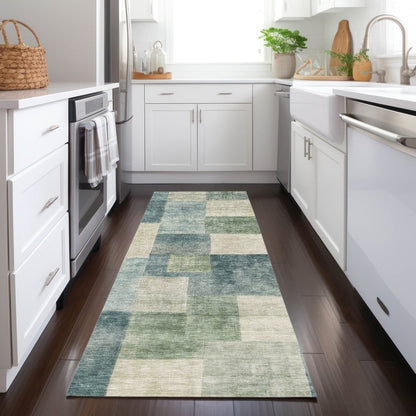 LOOMLAN Rugs Zenia Blue Washable Indoor-Outdoor Rug