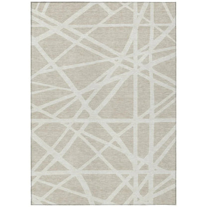 LOOMLAN Rugs Zephina Beige Washable Indoor-Outdoor Rug