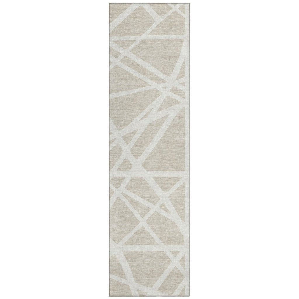 LOOMLAN Rugs Zephina Beige Washable Indoor-Outdoor Rug