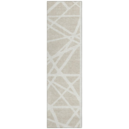 LOOMLAN Rugs Zephina Beige Washable Indoor-Outdoor Rug