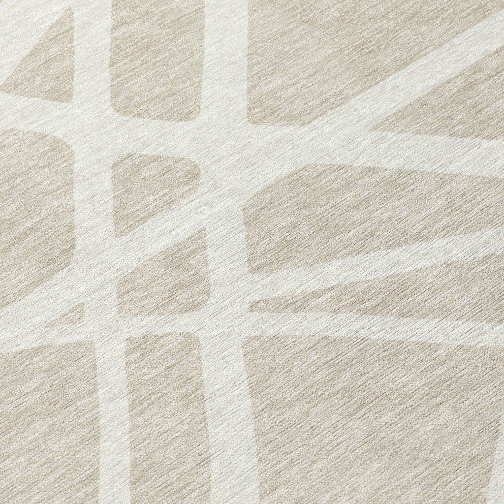 LOOMLAN Rugs Zephina Beige Washable Indoor-Outdoor Rug