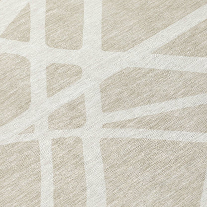 LOOMLAN Rugs Zephina Beige Washable Indoor-Outdoor Rug