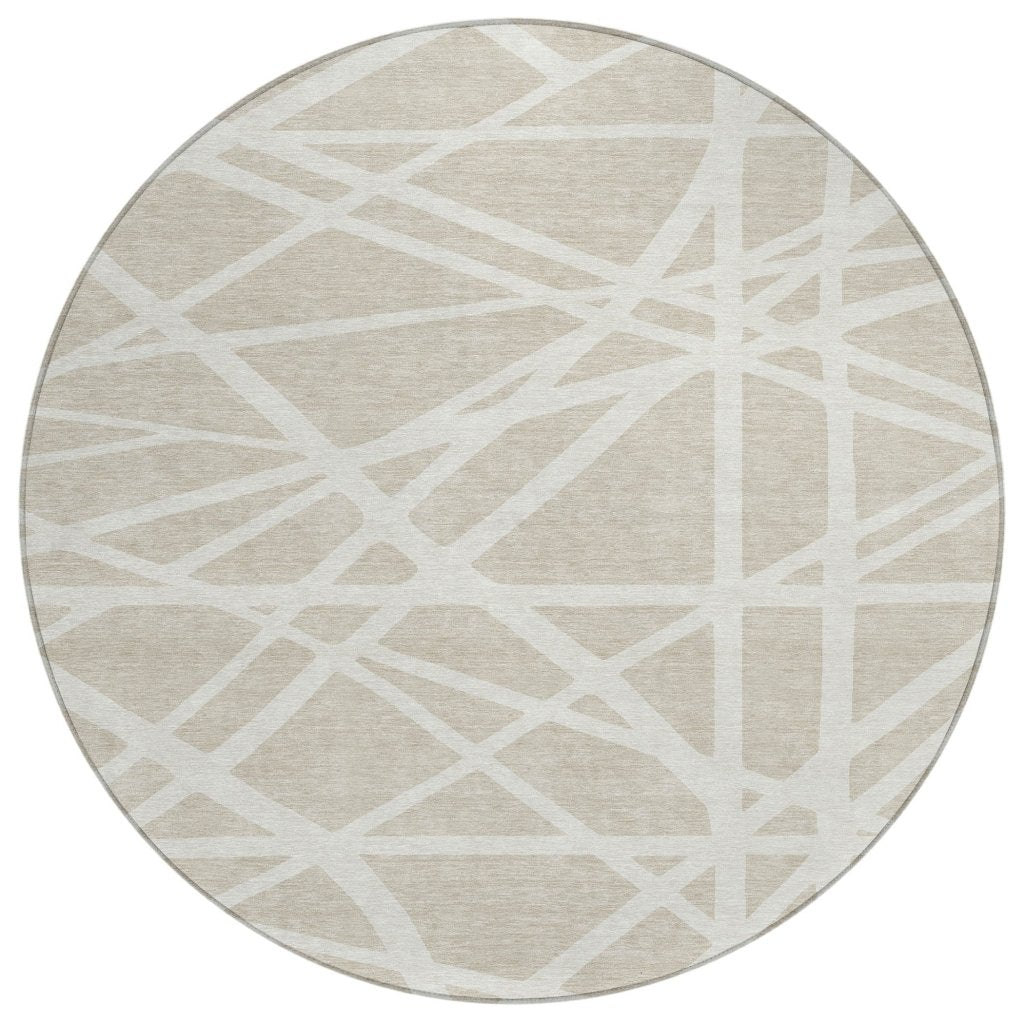 LOOMLAN Rugs Zephina Beige Washable Indoor-Outdoor Rug