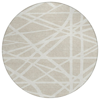LOOMLAN Rugs Zephina Beige Washable Indoor-Outdoor Rug
