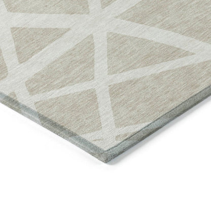 LOOMLAN Rugs Zephina Beige Washable Indoor-Outdoor Rug