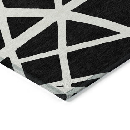 LOOMLAN Rugs Zephina Black Washable Indoor-Outdoor Rug