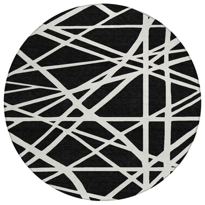 LOOMLAN Rugs Zephina Black Washable Indoor-Outdoor Rug