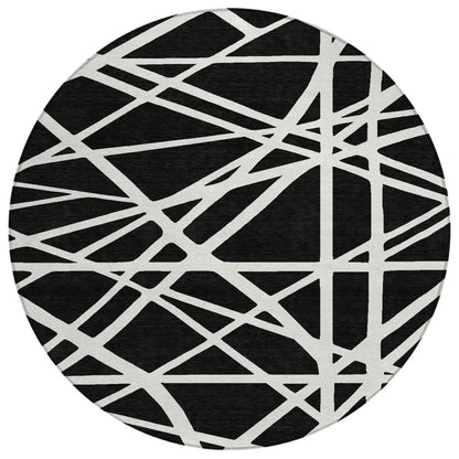 LOOMLAN Rugs Zephina Black Washable Indoor-Outdoor Rug