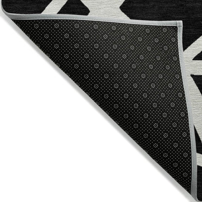LOOMLAN Rugs Zephina Black Washable Indoor-Outdoor Rug