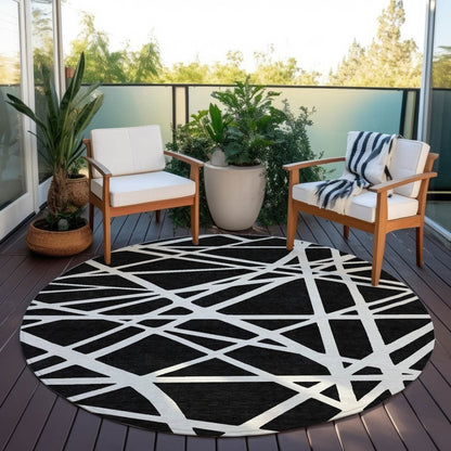 LOOMLAN Rugs Zephina Black Washable Indoor-Outdoor Rug