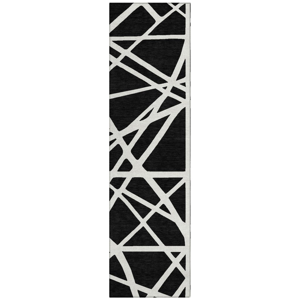 LOOMLAN Rugs Zephina Black Washable Indoor-Outdoor Rug
