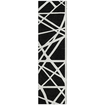 LOOMLAN Rugs Zephina Black Washable Indoor-Outdoor Rug