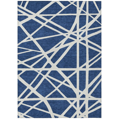 LOOMLAN Rugs Zephina Blue Washable Indoor-Outdoor Rug