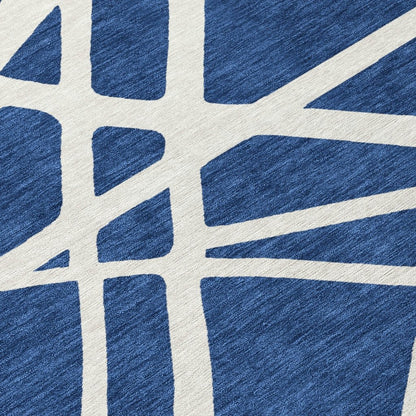 LOOMLAN Rugs Zephina Blue Washable Indoor-Outdoor Rug