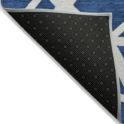 LOOMLAN Rugs Zephina Blue Washable Indoor-Outdoor Rug
