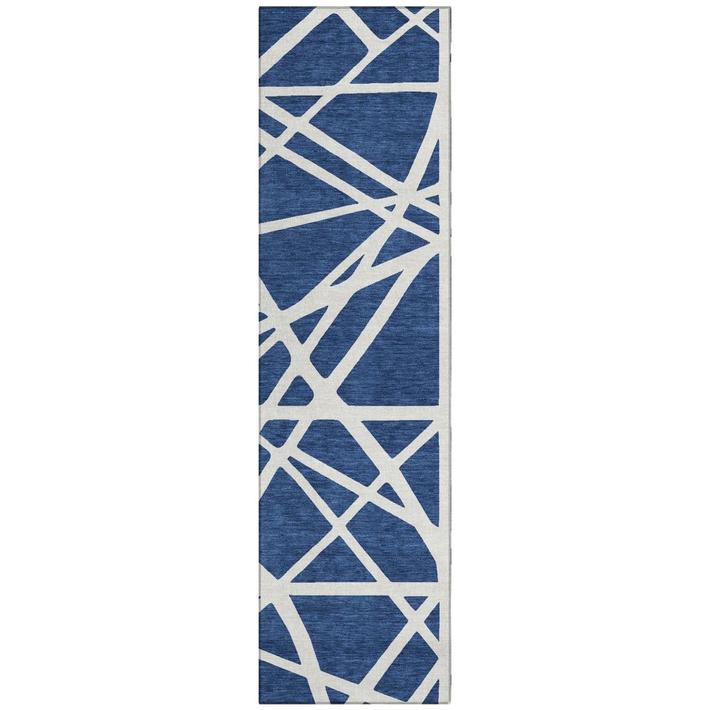 LOOMLAN Rugs Zephina Blue Washable Indoor-Outdoor Rug