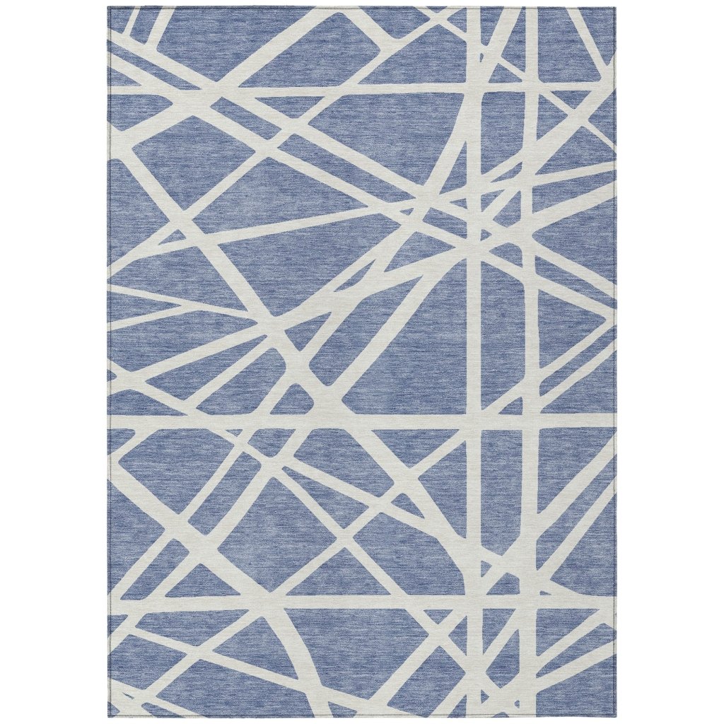 LOOMLAN Rugs Zephina Denim Washable Indoor-Outdoor Rug