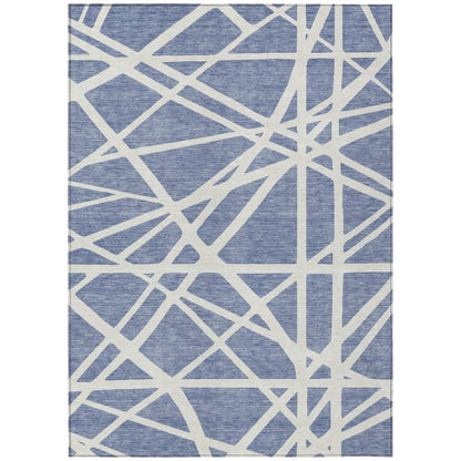 LOOMLAN Rugs Zephina Denim Washable Indoor-Outdoor Rug