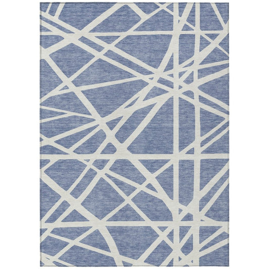 LOOMLAN Rugs Zephina Denim Washable Indoor-Outdoor Rug