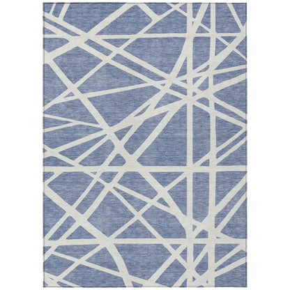 LOOMLAN Rugs Zephina Denim Washable Indoor-Outdoor Rug