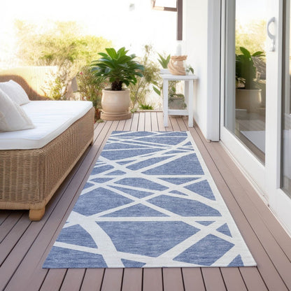 LOOMLAN Rugs Zephina Denim Washable Indoor-Outdoor Rug