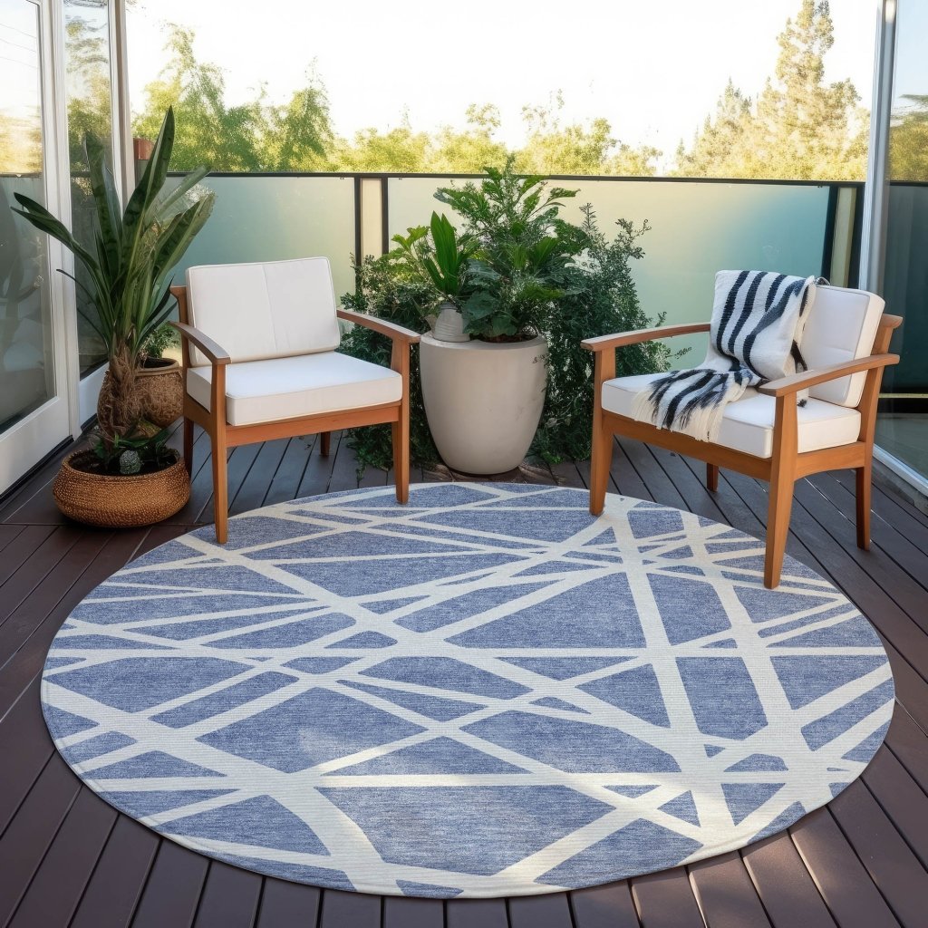 LOOMLAN Rugs Zephina Denim Washable Indoor-Outdoor Rug