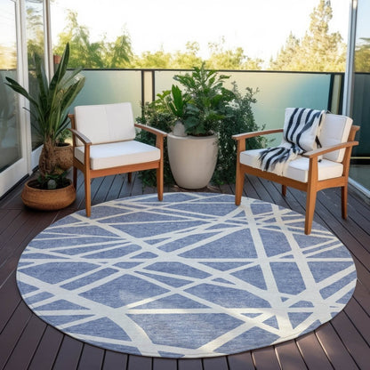 LOOMLAN Rugs Zephina Denim Washable Indoor-Outdoor Rug