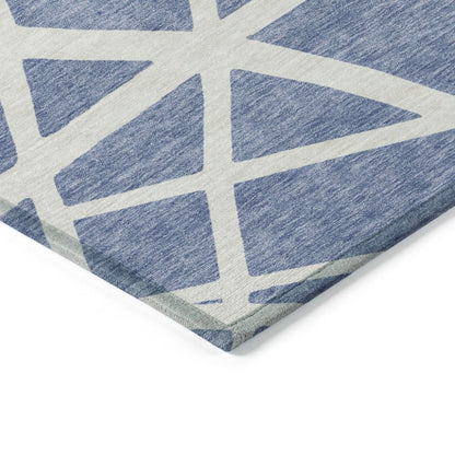 LOOMLAN Rugs Zephina Denim Washable Indoor-Outdoor Rug