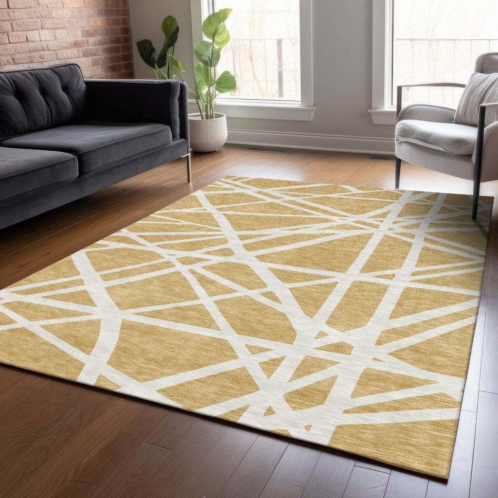 LOOMLAN Rugs Zephina Gold Washable Indoor-Outdoor Rug