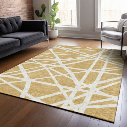 LOOMLAN Rugs Zephina Gold Washable Indoor-Outdoor Rug