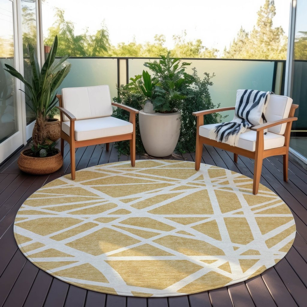 LOOMLAN Rugs Zephina Gold Washable Indoor-Outdoor Rug