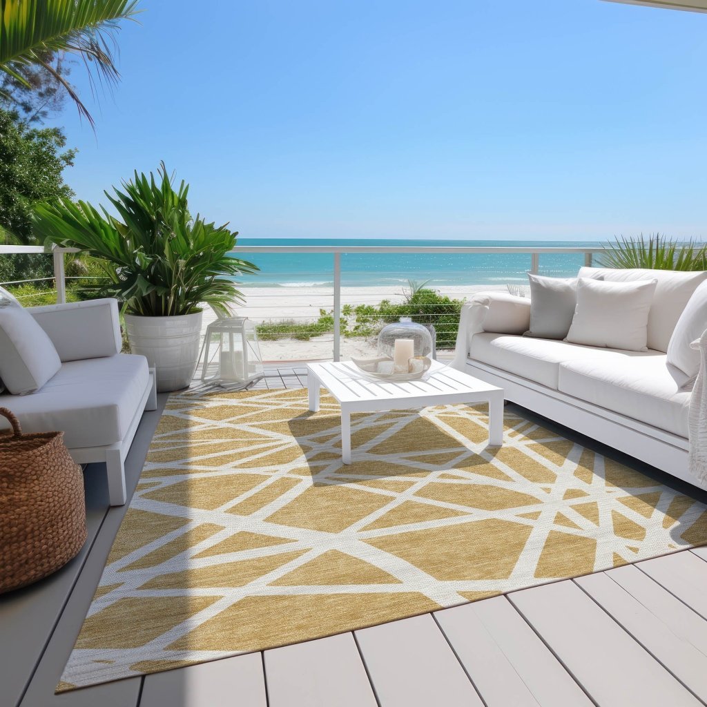 LOOMLAN Rugs Zephina Gold Washable Indoor-Outdoor Rug
