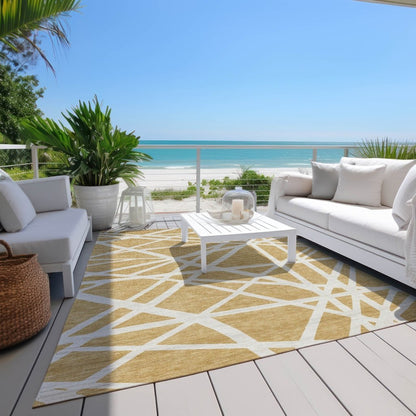 LOOMLAN Rugs Zephina Gold Washable Indoor-Outdoor Rug