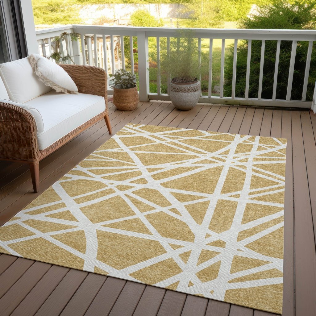 LOOMLAN Rugs Zephina Gold Washable Indoor-Outdoor Rug