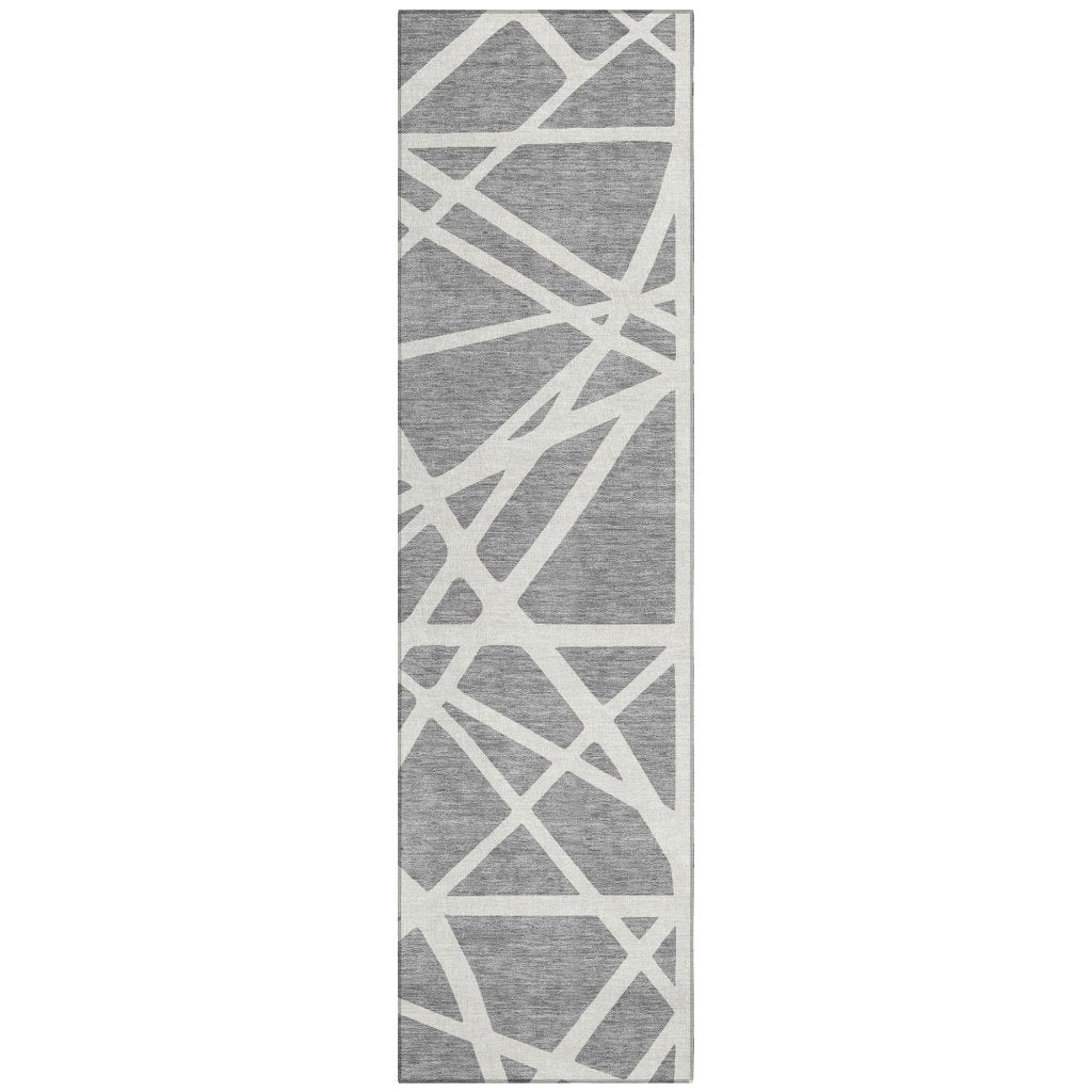 LOOMLAN Rugs Zephina Gray Washable Indoor-Outdoor Rug