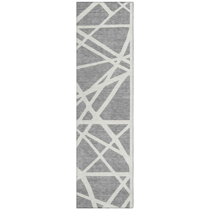 LOOMLAN Rugs Zephina Gray Washable Indoor-Outdoor Rug