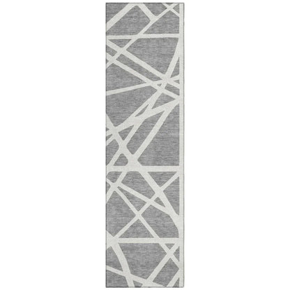 LOOMLAN Rugs Zephina Gray Washable Indoor-Outdoor Rug
