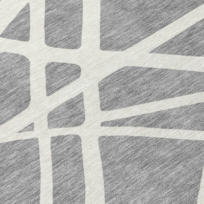 LOOMLAN Rugs Zephina Gray Washable Indoor-Outdoor Rug