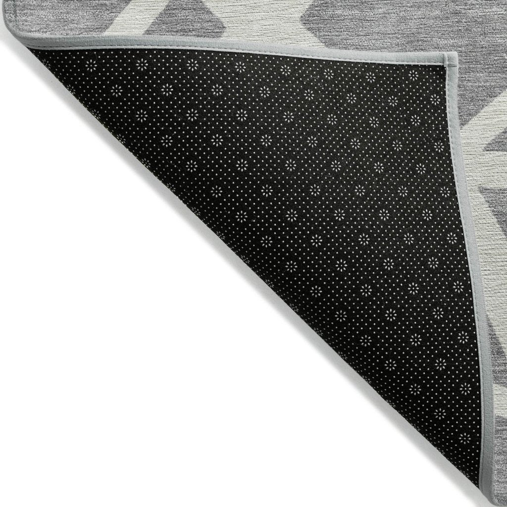 LOOMLAN Rugs Zephina Gray Washable Indoor-Outdoor Rug