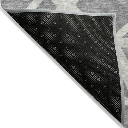 LOOMLAN Rugs Zephina Gray Washable Indoor-Outdoor Rug