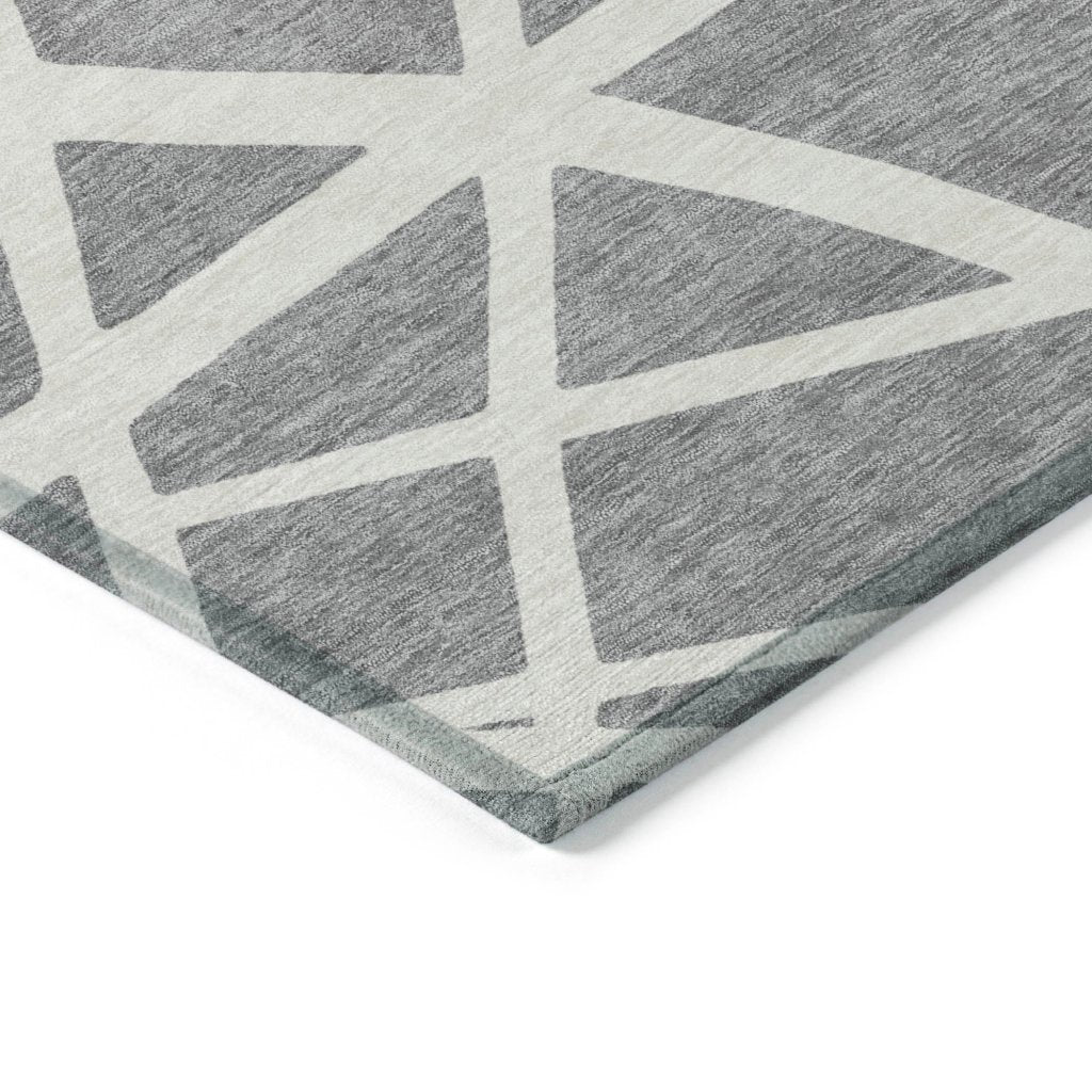 LOOMLAN Rugs Zephina Gray Washable Indoor-Outdoor Rug