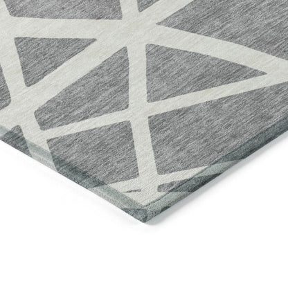 LOOMLAN Rugs Zephina Gray Washable Indoor-Outdoor Rug