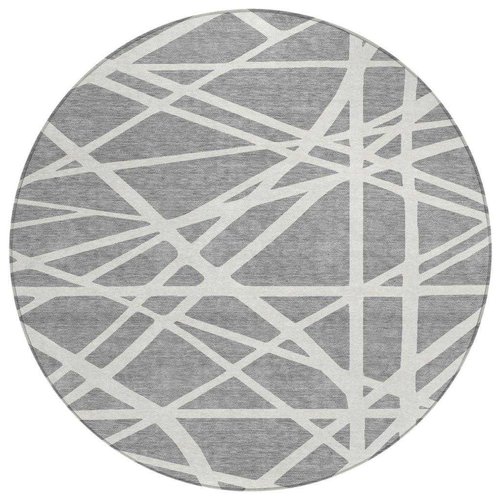 LOOMLAN Rugs Zephina Gray Washable Indoor-Outdoor Rug