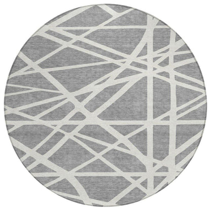 LOOMLAN Rugs Zephina Gray Washable Indoor-Outdoor Rug