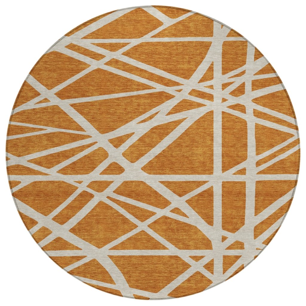 LOOMLAN Rugs Zephina Orange Washable Indoor-Outdoor Rug
