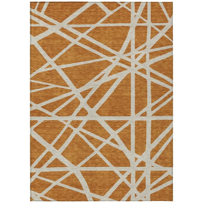 LOOMLAN Rugs Zephina Orange Washable Indoor-Outdoor Rug