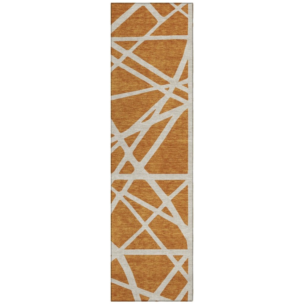 LOOMLAN Rugs Zephina Orange Washable Indoor-Outdoor Rug