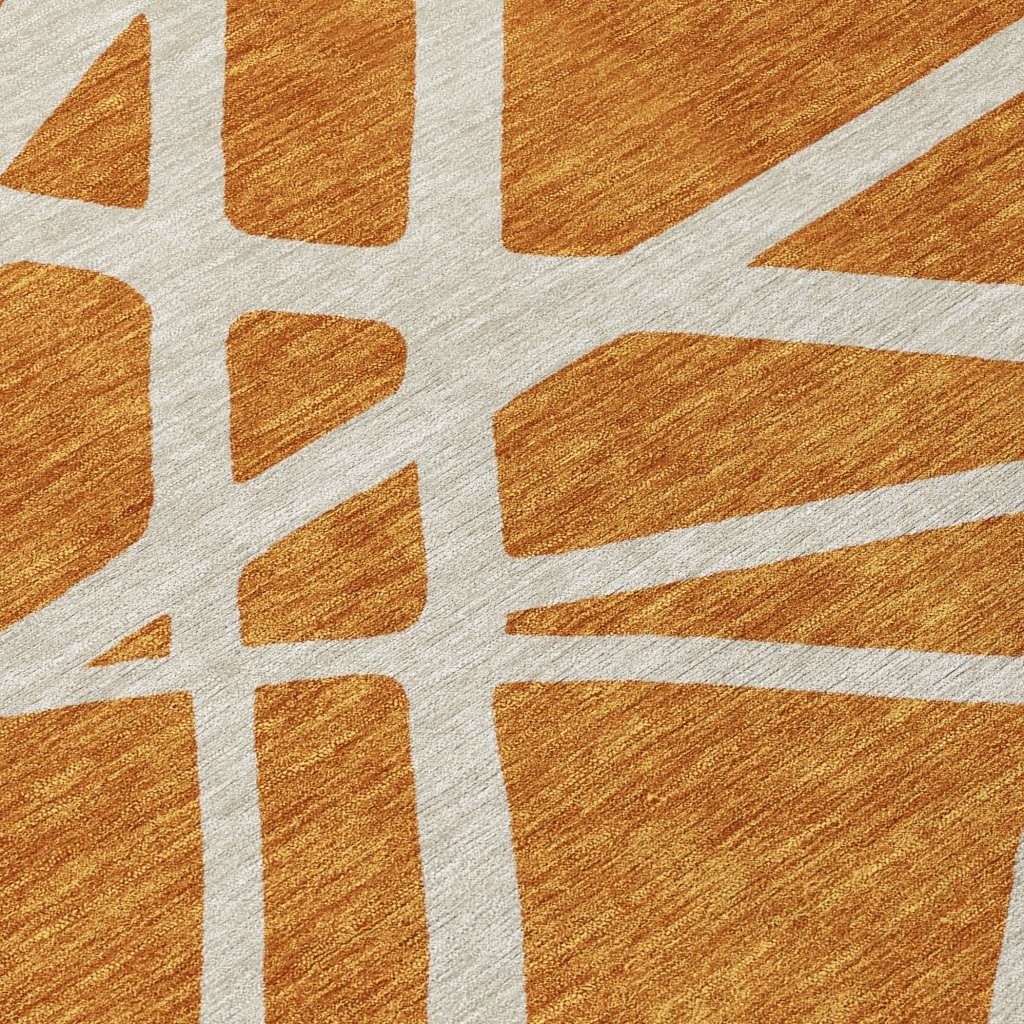 LOOMLAN Rugs Zephina Orange Washable Indoor-Outdoor Rug